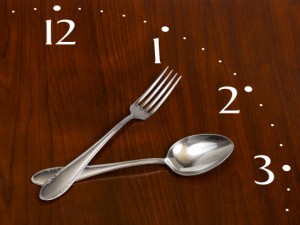 Clock made of spoon and fork
